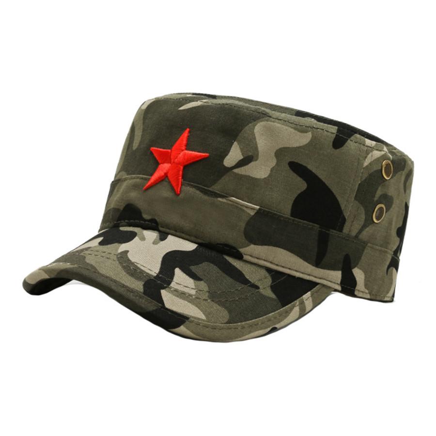 Ретро-ностальгическая мужская шляпа-флеттоп с вышитой красной звездой 56-60