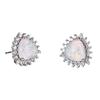 S Blue and White Green Orange Purple Triangle + White Diamond Women's Versatile Earrings