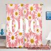 2pcs   2D FLAT PRINTING Curtains (Without Rod) Daisy Bliss Popular Window Curtain Versatile Polyester Fabric Curtains Decorations