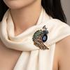 Brooch Pin Imitation Crystal Inlaid Peacock Shape Zinc Alloy Pin Coats Suits Sweaters Dresses Badge Party Fashion Accessory