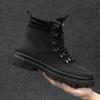 2024 Herbst Neue Britischer Stil Herren Lederstiefel High Top Dicke Sohle Einfarbig Modetrend Herrenstiefel