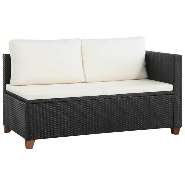 VidaXL Salon de jardin 4 pcs avec coussins Résine tressée Noir