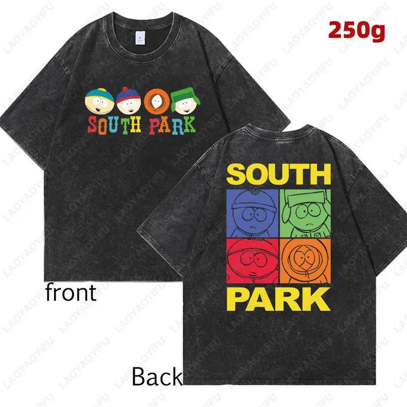 T-shirt Homme Coton Lavé Confortable Personnage de dessin animé drôle South Park T-shirts Mignons avec Imprimé Kenny Streetwear d'été Hauts Unisexes