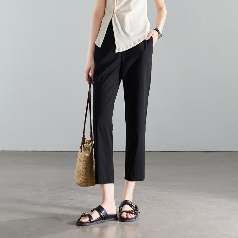 SOFSIL Women s Summer High-Waist Slim-Fit Trousers 29/XL