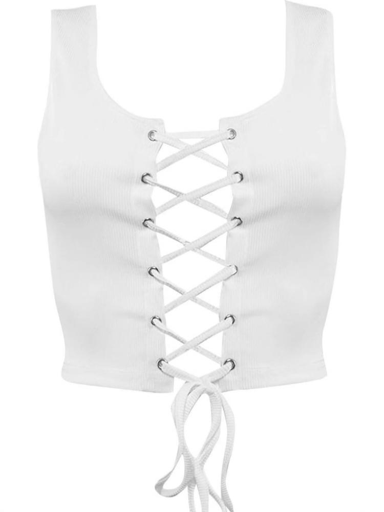 Ladies' Summer Breathable Fashionable Slim Fit Casual Lace Up Vest