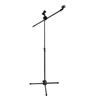 Microphone Boom Stand Dual Mic Clip Folding Arm Tripod Height Adjust Holder