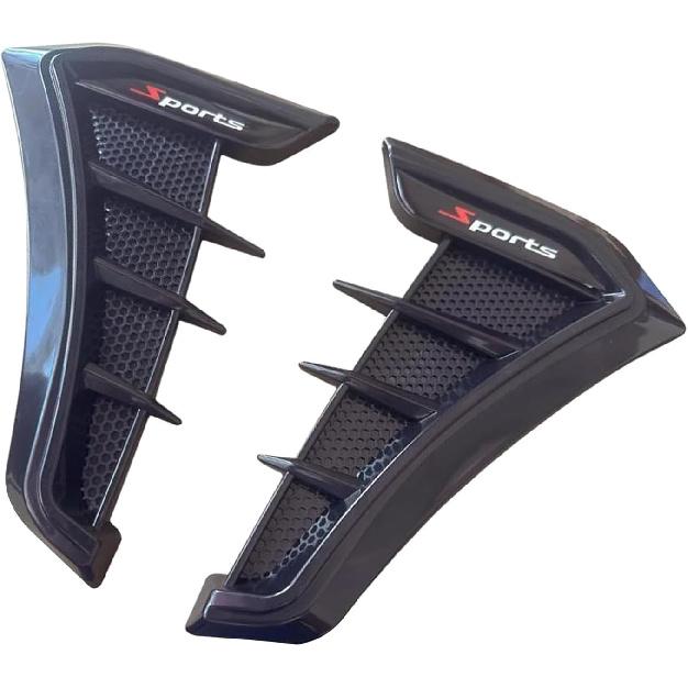 2 PCS Car Fender Side Vents, Shark Gill Simulation Sporty Air Intake Decoration, TPU Anti-scratch Protective Trim, Self-adhesive Exterior Accessory