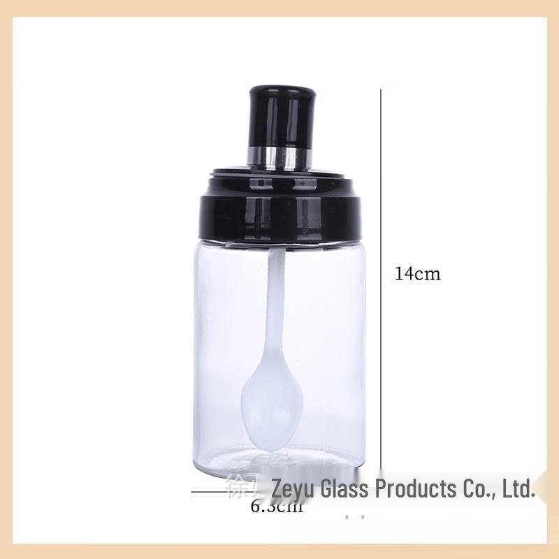 Glass Seasoning Jar with Integrated Spoon Lid