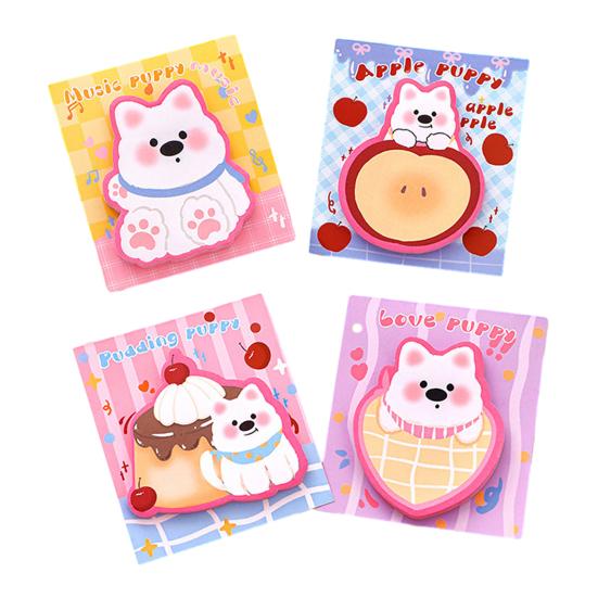 

4Pcs Cartoon Dog Shape Note Pads Set Cute Dog Self-Adhesive Memo Pads for Students Office Removable Notepads for Reminders Journaling Gifts 4pcs Random Style