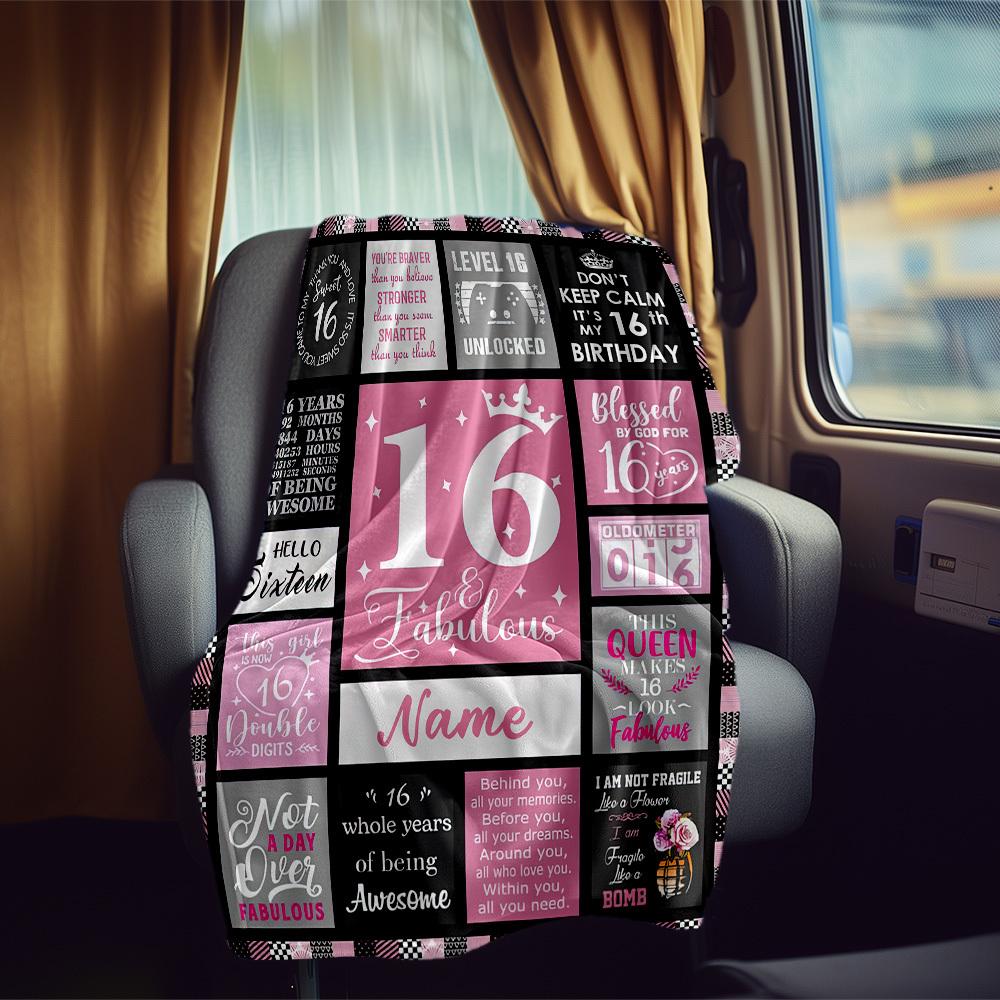 Sweet 16 Birthday Customize Your Name Rv Blanket Soft Cozy Lightweight For All Seasons Perfect Gift For Friends Family Weddings Birthdays Travel