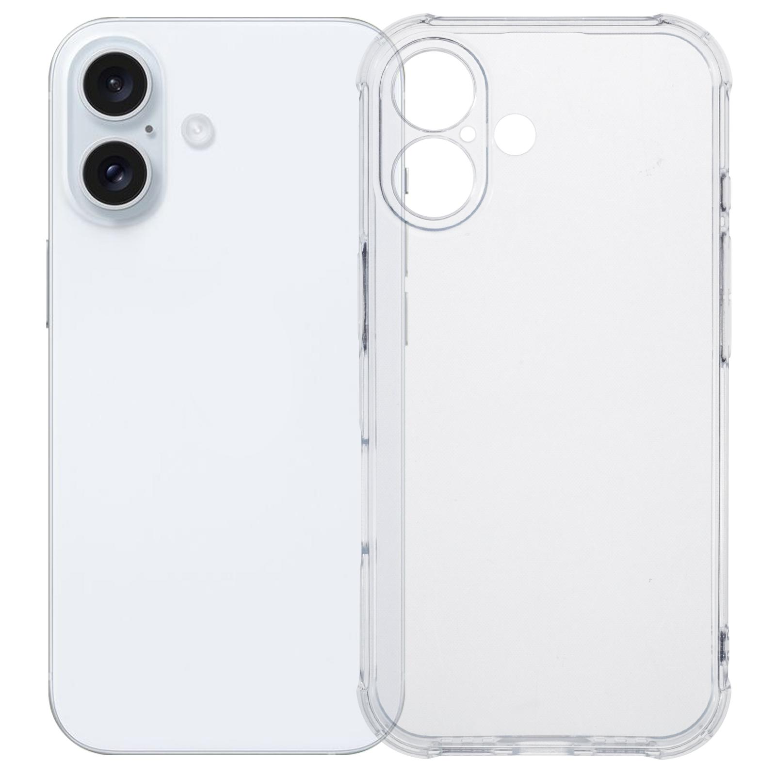 

For iPhone 16 Case HD Clear Shockproof TPU Phone Cover (Precise Rear Lens Cutout) A