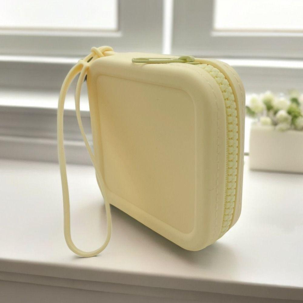INS Silicone Square Coin Purse Solid Color Earphone Storage Bag Small Item Bag  Gift