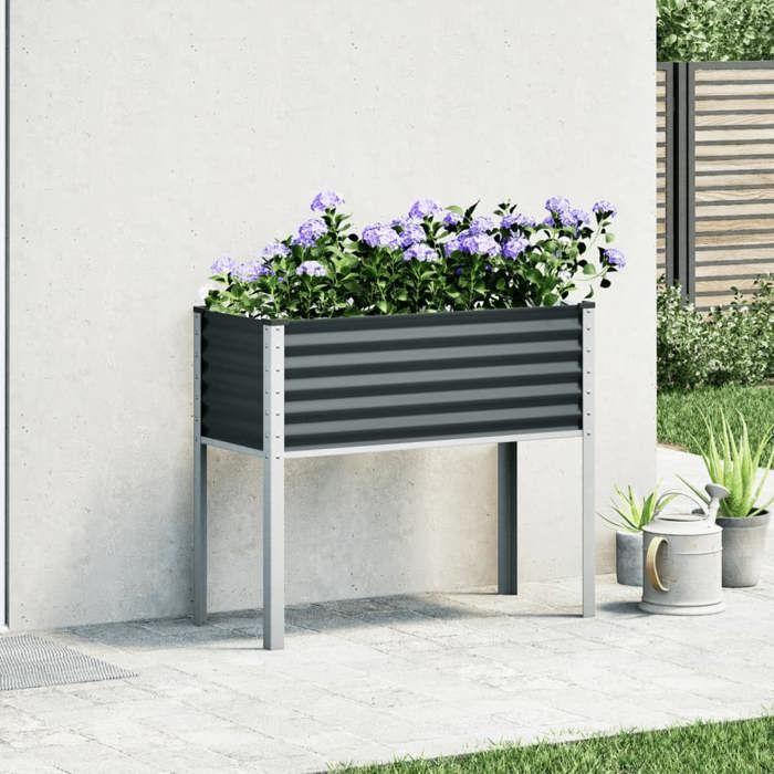 VidaXL Jardinière anthracite 100x45x90 cm acier, jardinière d'extérieur, bac à fleurs, bac à tomates 4008972