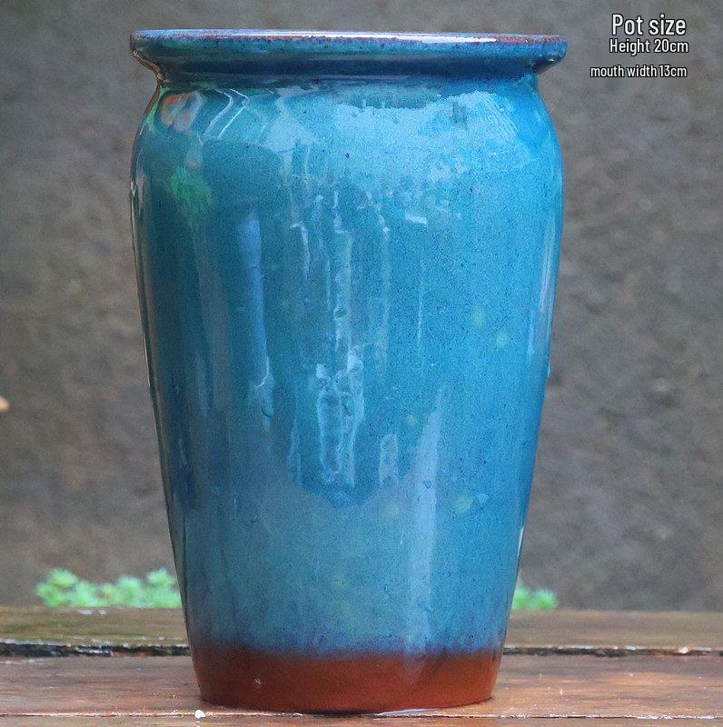 Handmade Coarse Ceramic Succulent Planter, Orchid Breathable Zisha Pot, Old Tree Design, Tall Rose Pot.