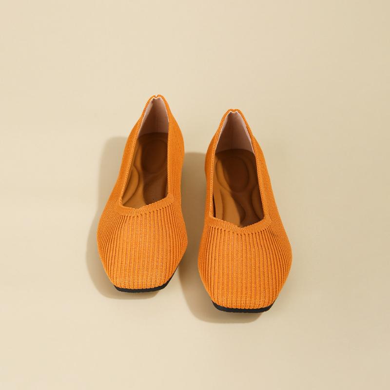Fashion Spring 2025 New Flat Solid Color Shallow Shoes Women's Knitted Comfort Female Ballet Flats Casual Shoes Women Zapatos De Mujer