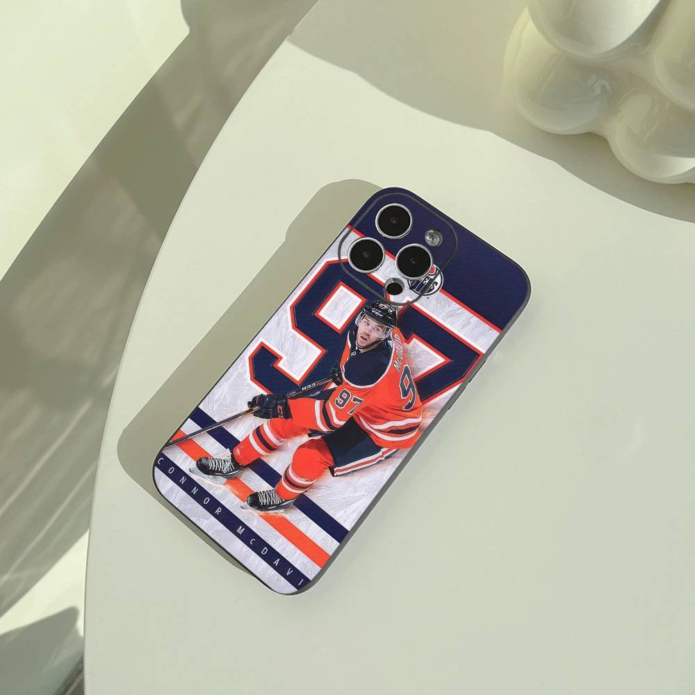 

Ice Hockey C-Connor McDavid Phone Case For iPhone 17,16,15,14,13,12,11 Pro Max,16/15/14Plus,XS Soft Black Cover iPhone14