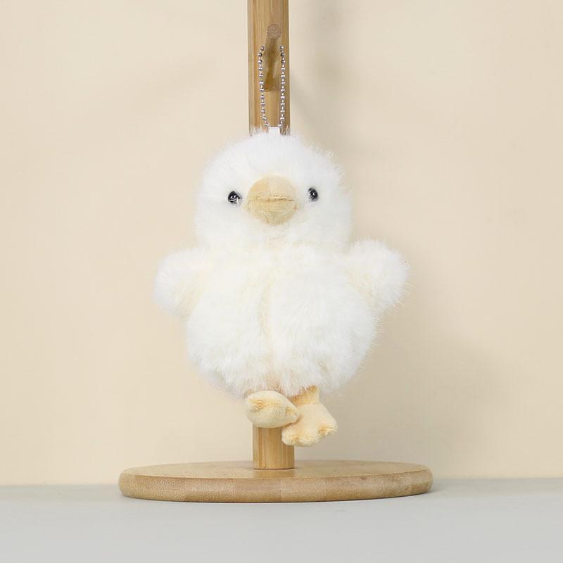 Cute Yellow Chick Plush Keychain With Pp Cotton Filling For Backpack Decor