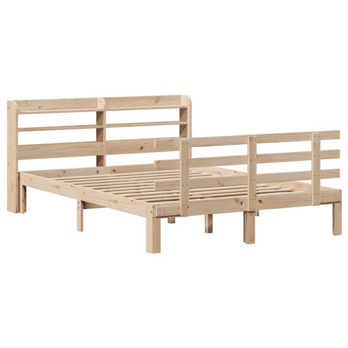 VidaXL Cadre de lit avec tête de lit 160x200 cm bois de pin massif, lit, cadre de lit en bois massif, meuble de chambre à 3306857