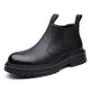 Chelsea Boots Men'S Cigarette British Style High Top Leather Men'S Boots Season Fleece Warm Martin Boots Men'S
