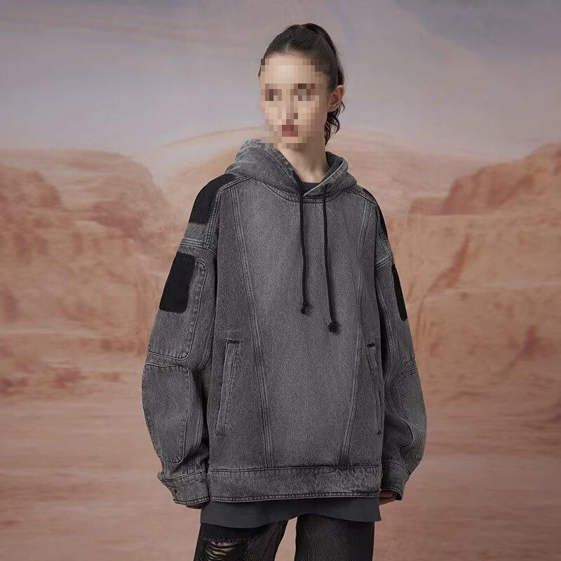 Unisex Retro Denim Motorcycle Jacket: Autumn/Winter Casual Trend, Loose Fit with Lapel