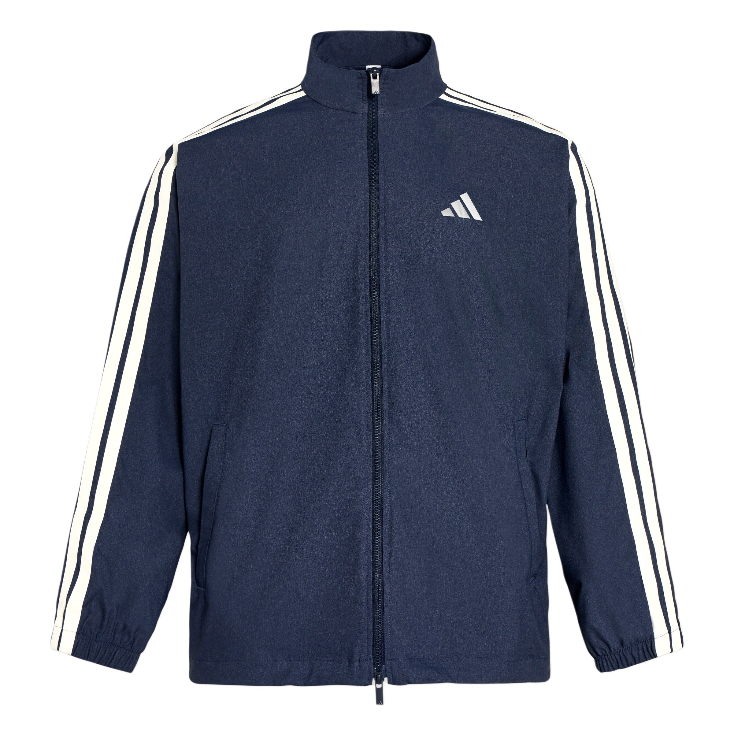 Adidas St 3St Denim Jacket Upf50+ Quick-Dry Denim Sports Striped Loose Long Sleeve Jacket Men Jacket KR2547 L