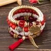 Bohemian Multi-layer Bead Bracelet, Women's Gold English Pendant, Tassel  DIY Bracelet, Bracelet
