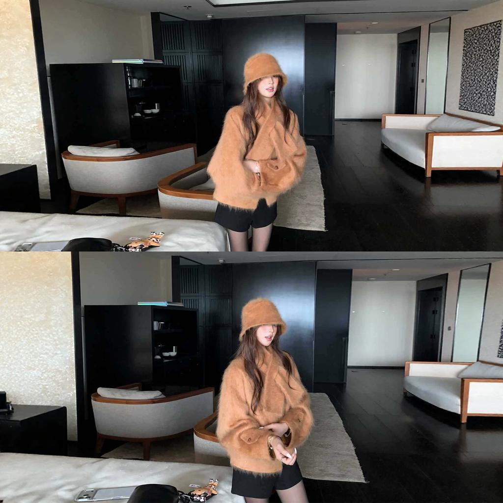 Age reduction temperament Young cashmere pulled coat Women's short new wool woolen coat Furry coat