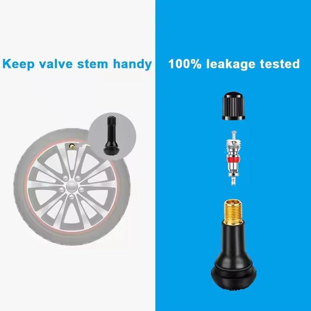 10PCS TR413 Rubber Snap-in Tire Valve Stems Sturdy Replacement Tyre Valves Stems for Tubeless Rim Holes On Cars, Go-Karts, Truck