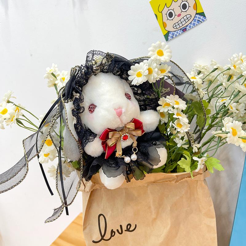 Super Cute Lolita Rabbit Plush Pendant for Best Friend Birthday Gift Sakura Rabbit Confession Doll Backpack Hanging Decoration
