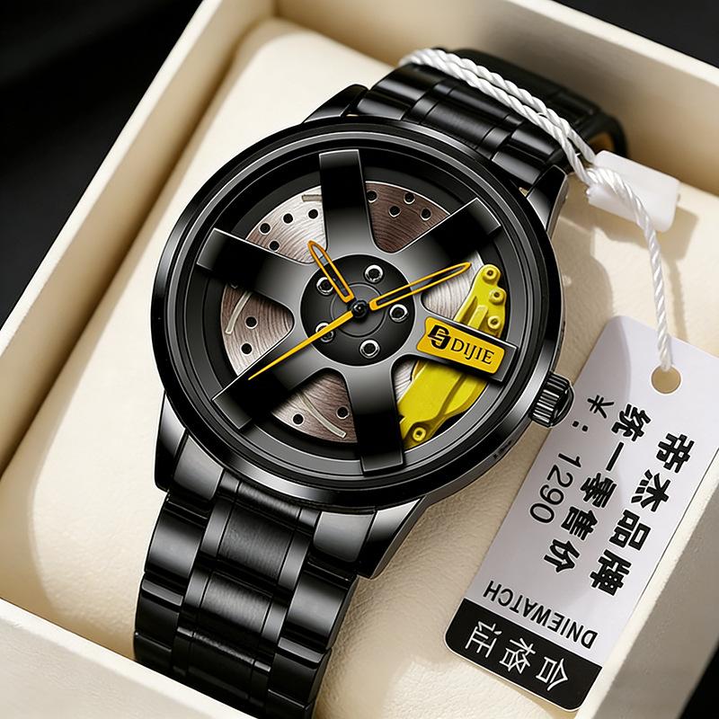 Counter Automatic Movement Watch Men'S Student Sports Car Tire Waterproof Non-Mechanical Quartz Watch