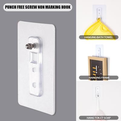 2PCS No Punching Screws Non-marking Sticker Hook