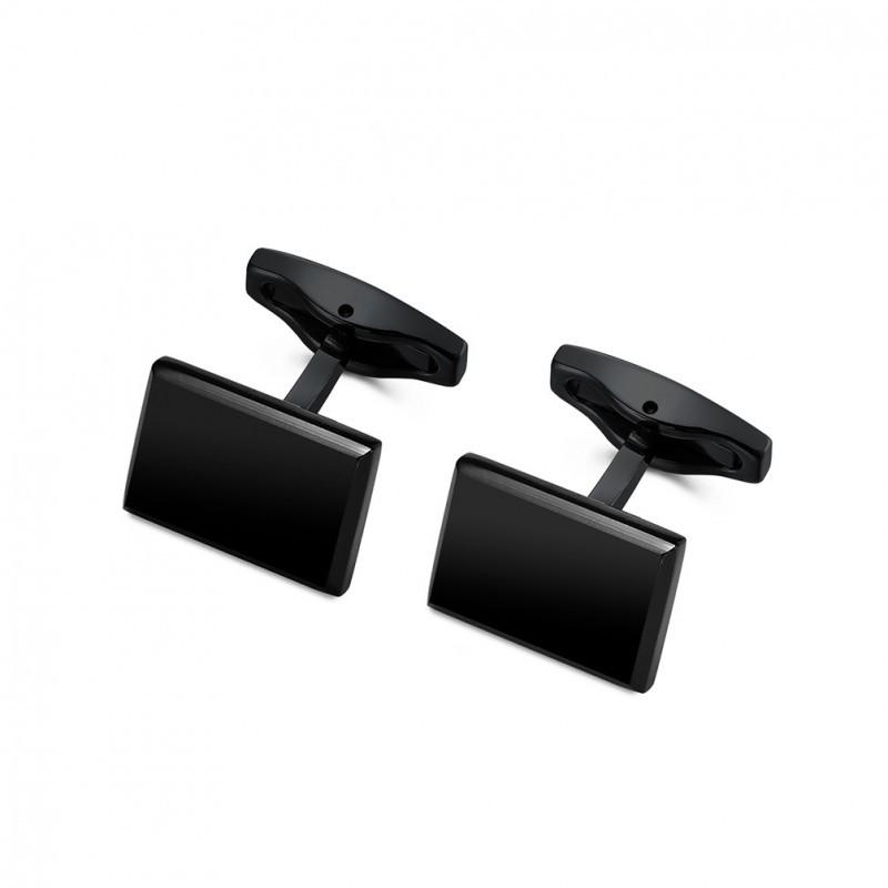 

Fashionable Minimalist Square Beveled Brushed Men s High-end Suit Cufflinks French Business Collar Buttons Set Other чёрный