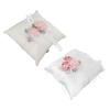 Mini Wedding Pillow Flower Decorative Wedding Engagement Display Bearer Pillow for Ceremony Proposal
