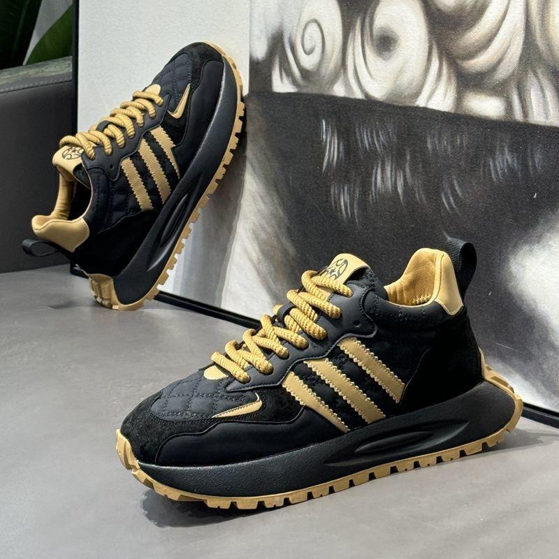 Herren Retro Plateau-Sneaker Patchwork Schnürschuhe Freizeit-Schuhe Rutschfeste Laufschuhe