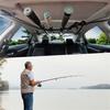 2Pcs Vehicle Fishing Rod Rack Holder Straps with Fastener Tape Adjustable Quick Release Car Fishing Pole Storage Carrier Belts