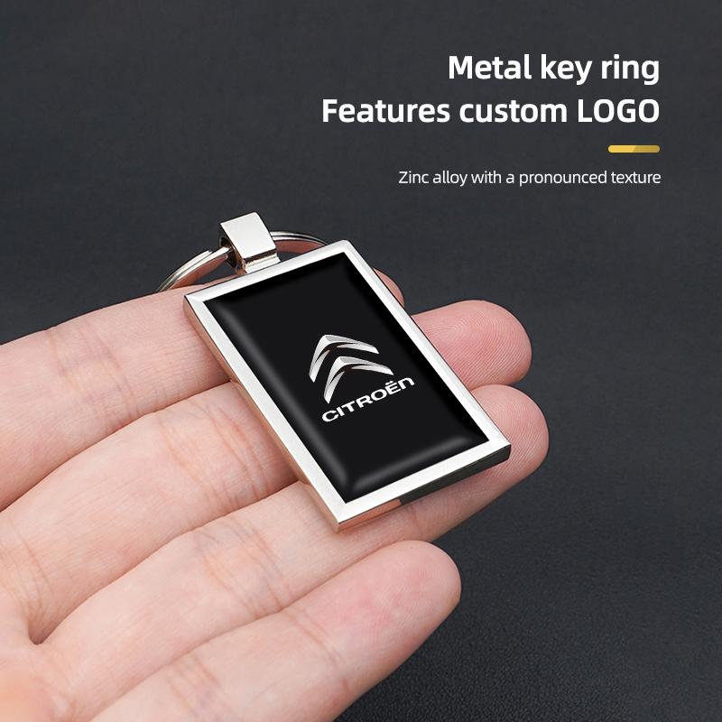 PJHC7 Car Logo Keychain Key Ring Pendant Emblem Badge For Citroen C3 C5 C5X C4 e-C4 X e-C3 C-Elysee Berlingo C1 C-Crosser C6 C2 AIRCRO