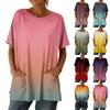 Top casual da donna alla moda a maniche corte con stampa floreale