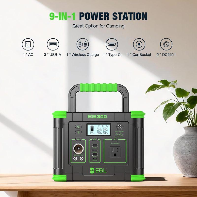 Stație de Alimentare Portabilă 288.6Wh 330W Generator Solar Ieșire AC Undă Sinusoidală Pură cu Încărcător Wireless pentru Camping Casă Urgență Rulotă
