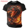 Cool Dragon Pattern T Shirts For Men Colorful Retro Animal 3D Printed T-Shirt Summer Casual Fashion O-Neck Tops Short Sleeve Tee