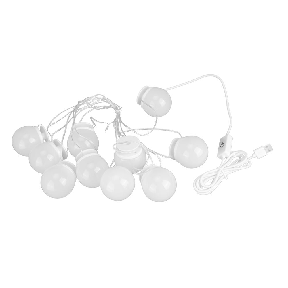 10 Bulb Wall LED Mirror Fill Light Makeup Bulb Light String for Daily Professional Makeup