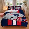 3pcs New England Patriots Football Helmet with Red White Stripes Home Bedding Set-Universal Three-Piece Suit for Bedroom, Guest Room, Living