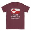 Oversized T Shirt Summer Make America Go Away Leisure TShirts Greenland Flag Cotton Tshirt for Men Y2K Short Sleeve Clothing