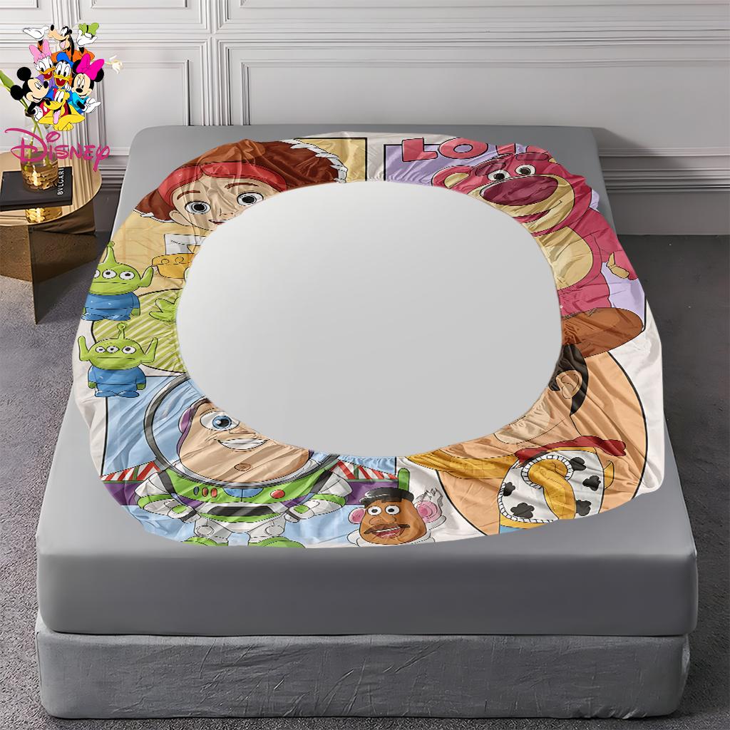 2/3pcs Disney Toy Story Cozy Fitted Sheet Set 100% Polyester Digital Print Festive Bedroom & Dormitory Decoration