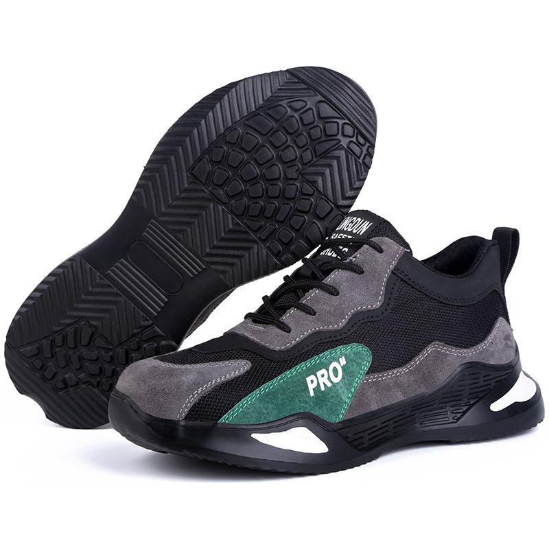 Men's anti-smashing and anti-piercing tooling shoes Lightweight safety protection Construction site work shoes Wear-resistant steel head