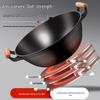 ZISIZ Pre-Seasoned Flat-Bottom Iron Wok, 30cm