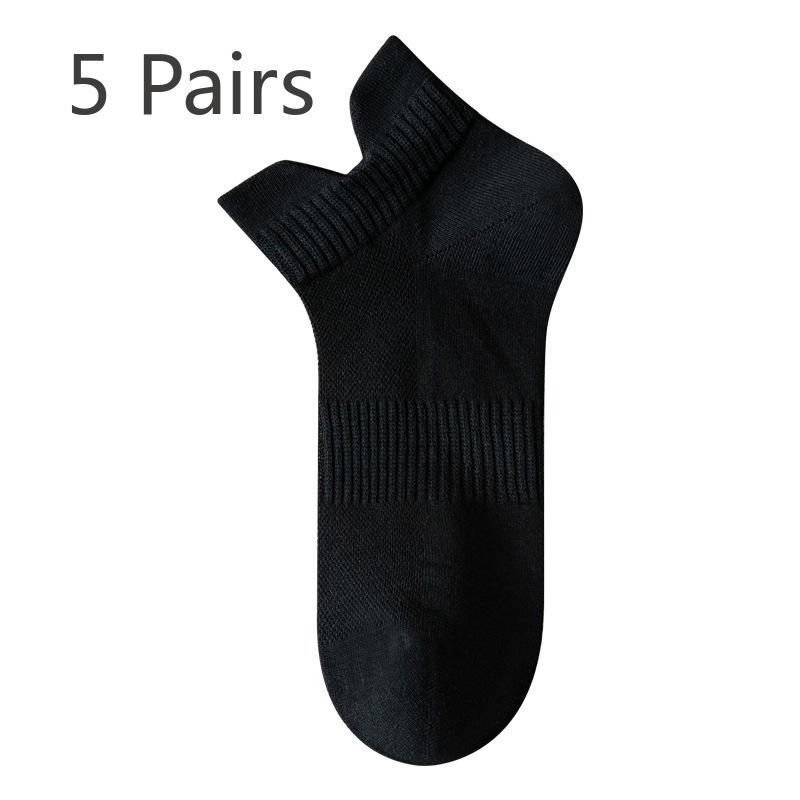 5 Pairs of Women's Summer Thin 7A Antibacterial Deodorant with Solid Color Breathable Socks