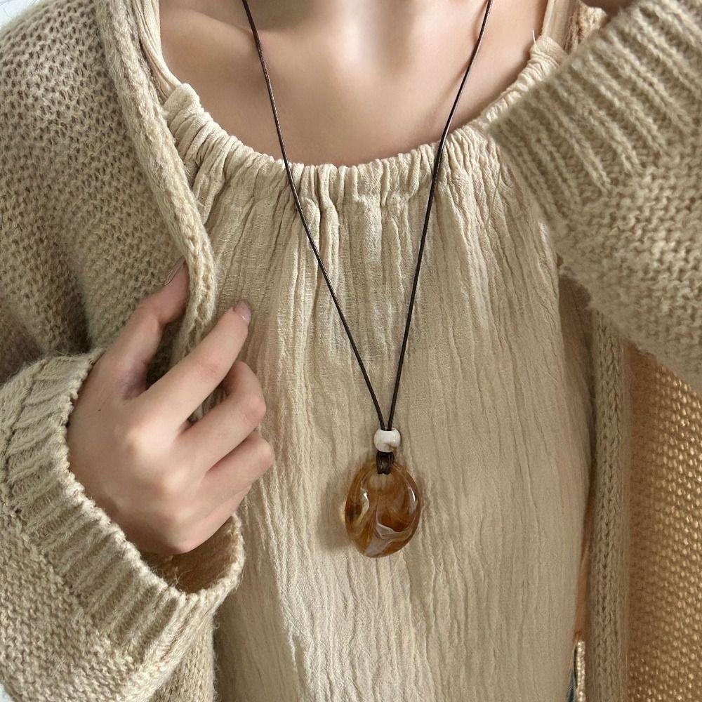 Long Sweater Chain Resin Clothing Pendant Vintage Pendant Necklace  Gifts