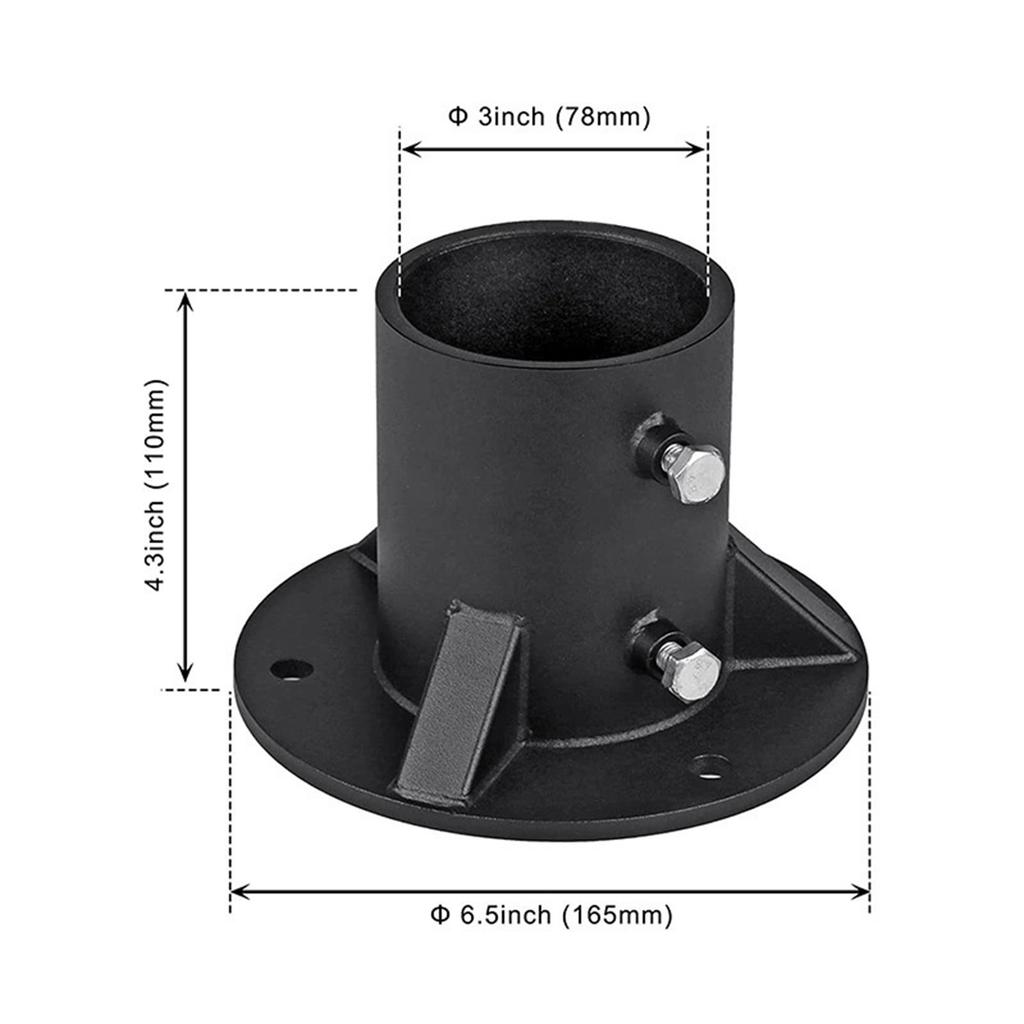 Metal Balustrade Floor Flanges for Fence/Flagpole Mounting Base Heavy Duty Street Light Mounting Adapter
