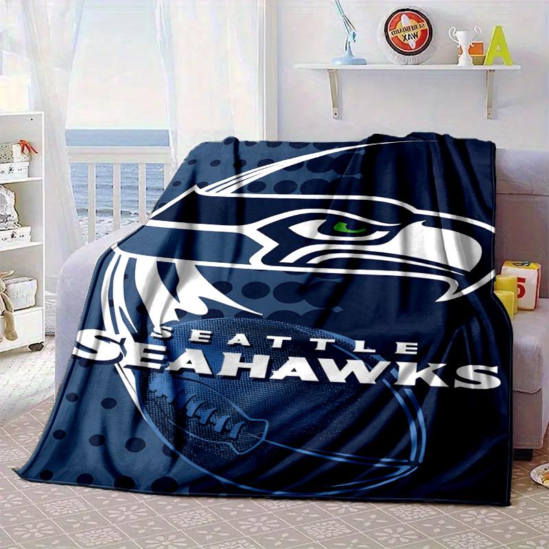 Coperta Portatile/Morbida Seattle Seahawks Logo Coperta da Letto Adatta per Viaggi Campeggio Soggiorni Uffici Divani Regali per Fan