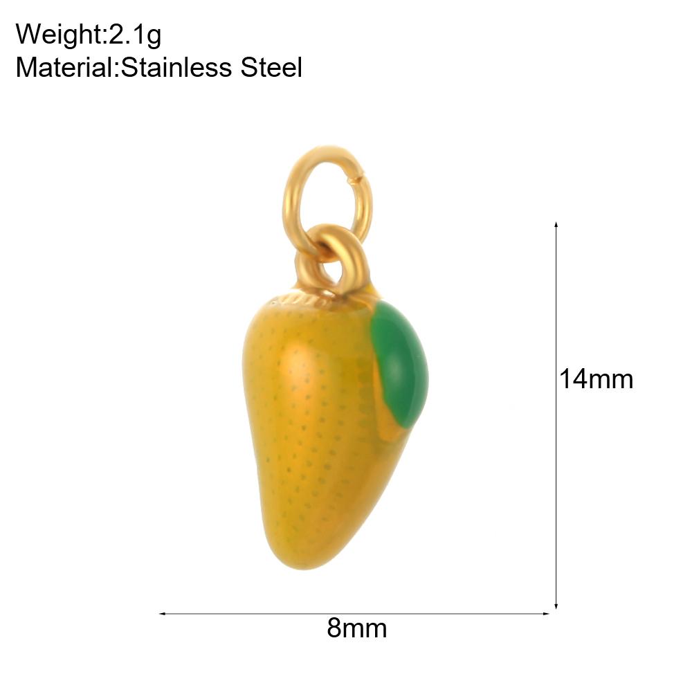 Stainless Steel Women's Stainless Steel Fruit Pendant Strawberry Watermelon Banana Pendants Women Zircon DIY Charms Accessories